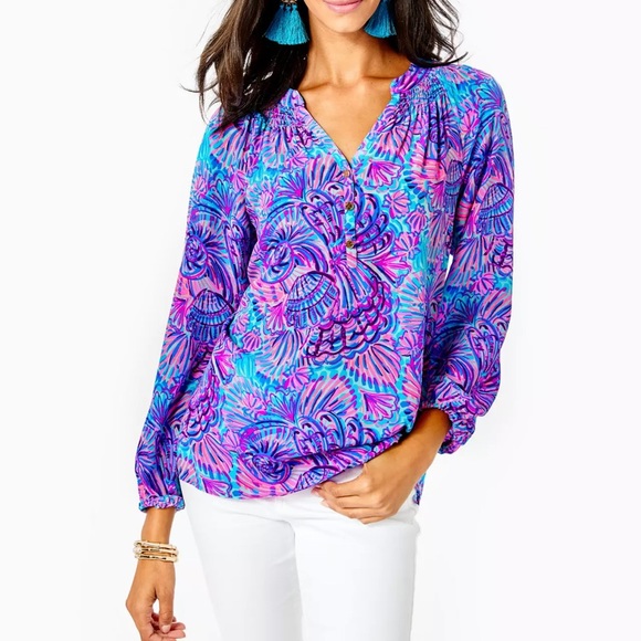 Lilly Pulitzer Elsa Silk Blouse! - Picture 3 of 3